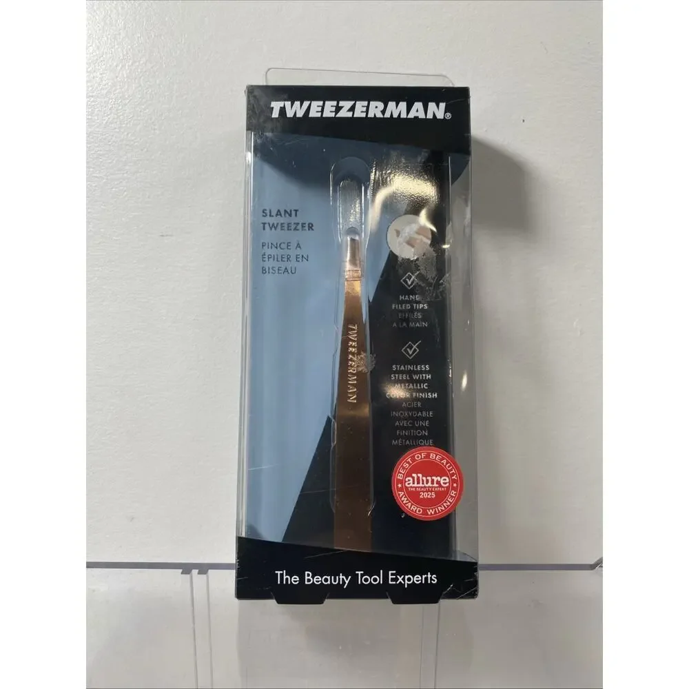 Tweezerman Slant Tweezer – Tweezerman Tweezers for Eyebrows Rose Gold